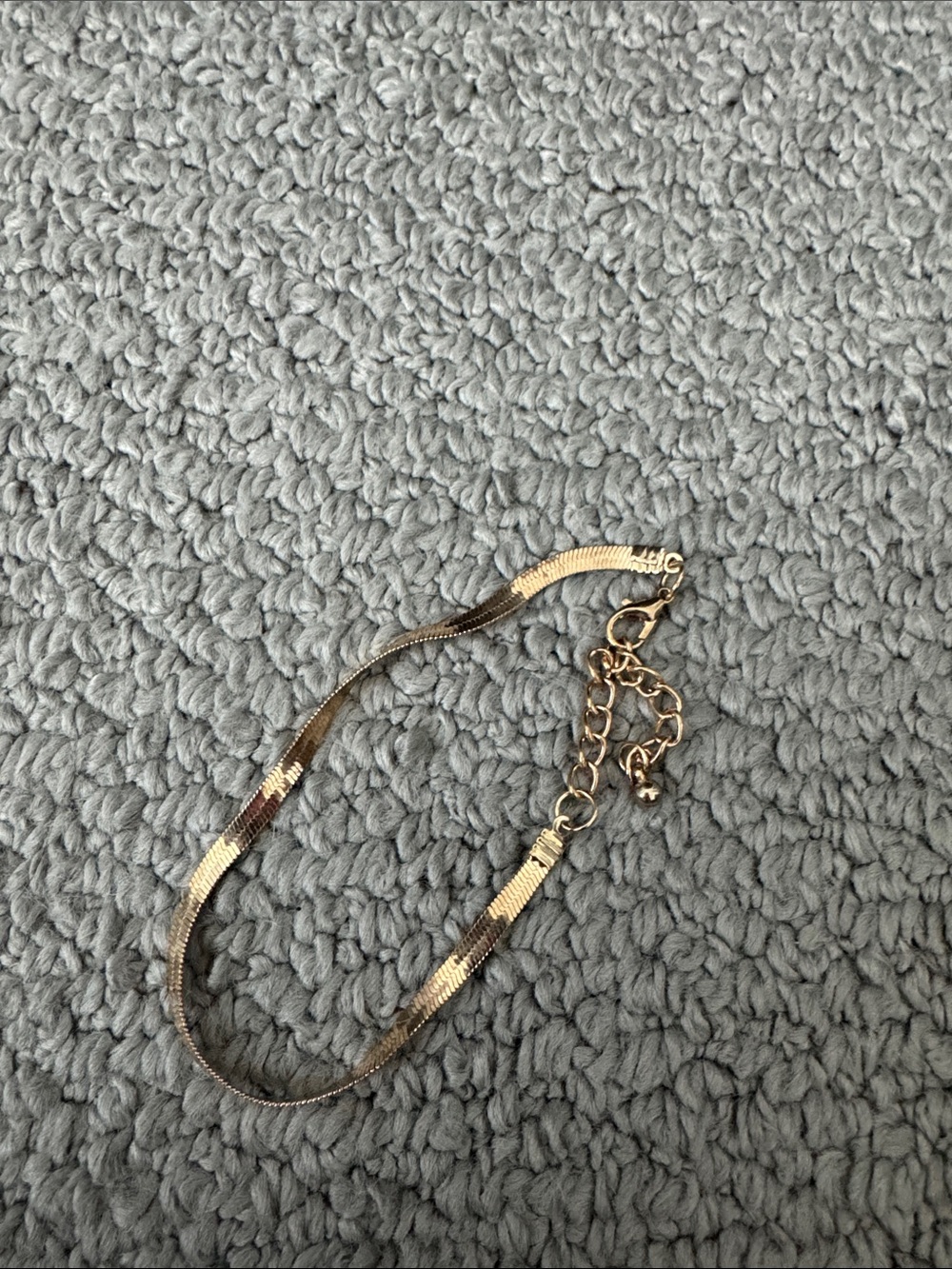Gold-Tone Herringbone Chain Bracelet - Elegant Women's Jewelry